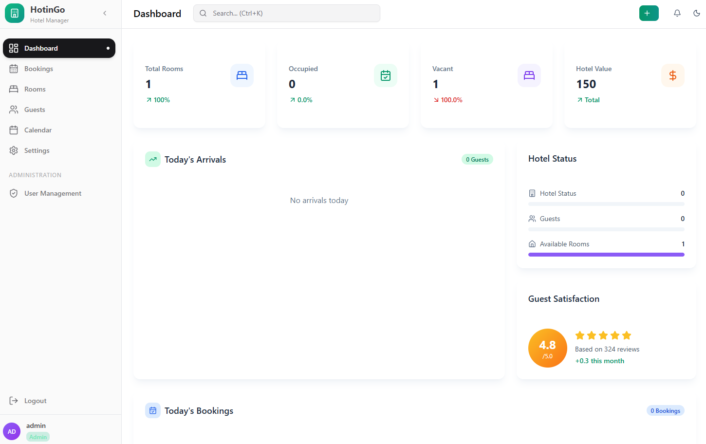 App interface dashboard mockup
